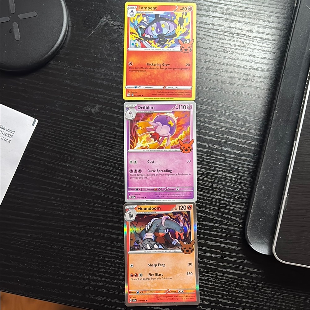 Pokemon Trading Card Set - Lampent, Drifblim, Houndoom